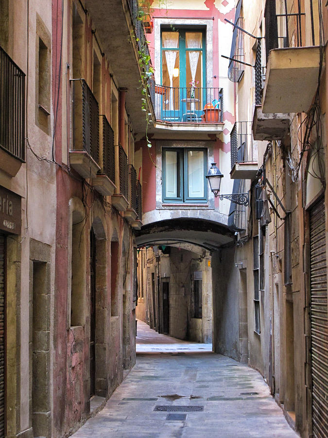 Backstreet in Barcelona Photograph by Dave Mills