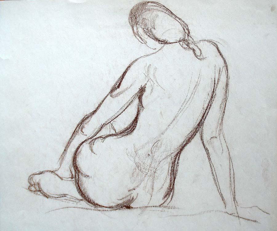 Sketch Drawing - Backview Nude by Zois Shuttie