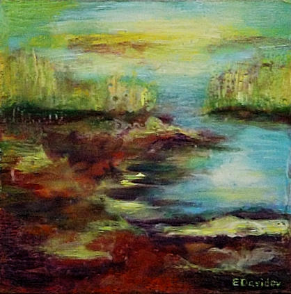 Water Painting - Backwater. by Evgenia Davidov