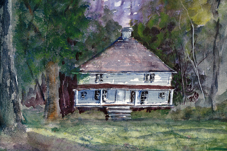 Tree Painting - Backwoods Cottage - Watercolor Landscape by Barry Jones