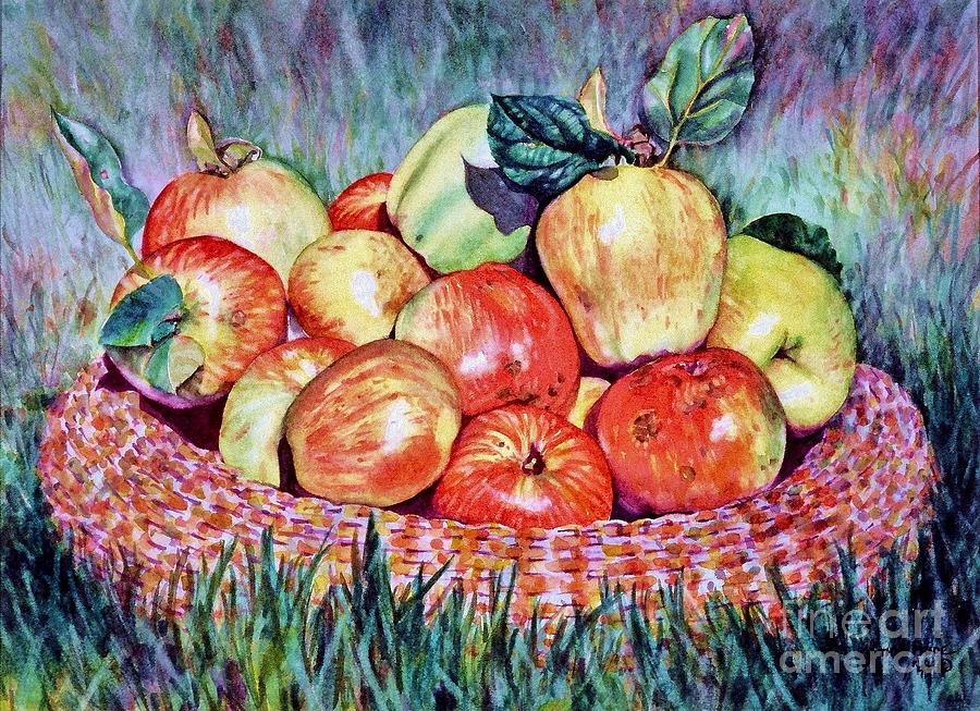 Backyard Apples Painting by Cynthia Pride
