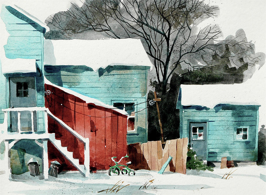 Backyard Bike Painting by Art Scholz Backyard Bike Painting by Art Scholz