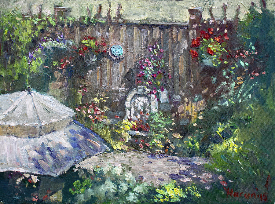Backyard Flowers  Painting by Ylli Haruni