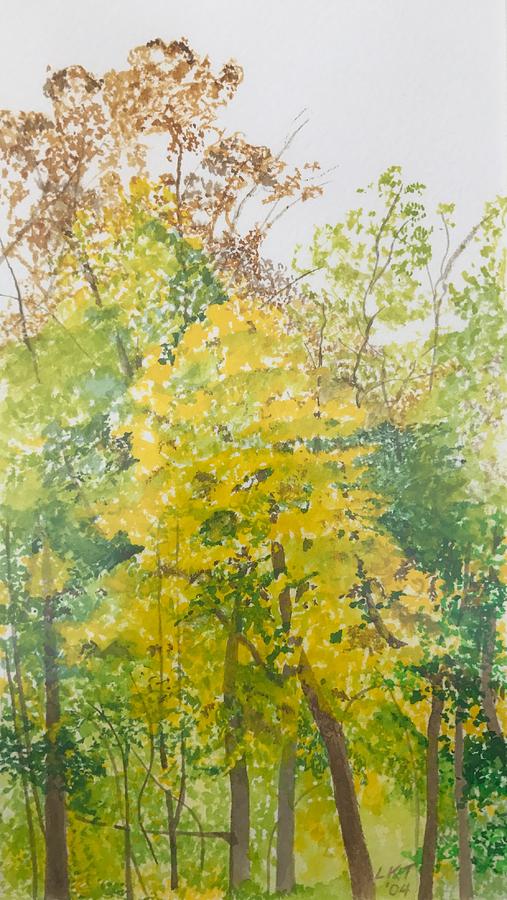 Tree Painting - Backyard by Leah  Tomaino