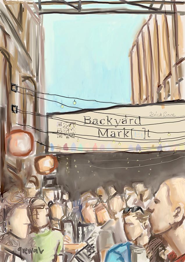 Backyard Market Bricklane London E1 Painting Painting By Sukhpal