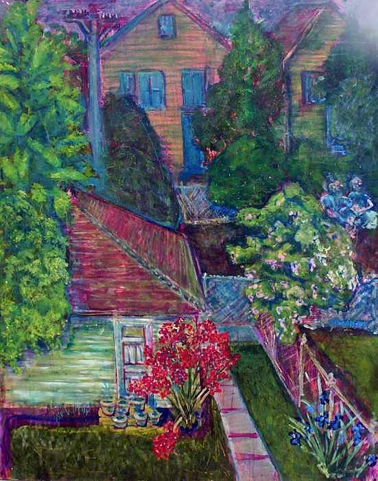 backyard on Casper Painting by Don Thibodeaux