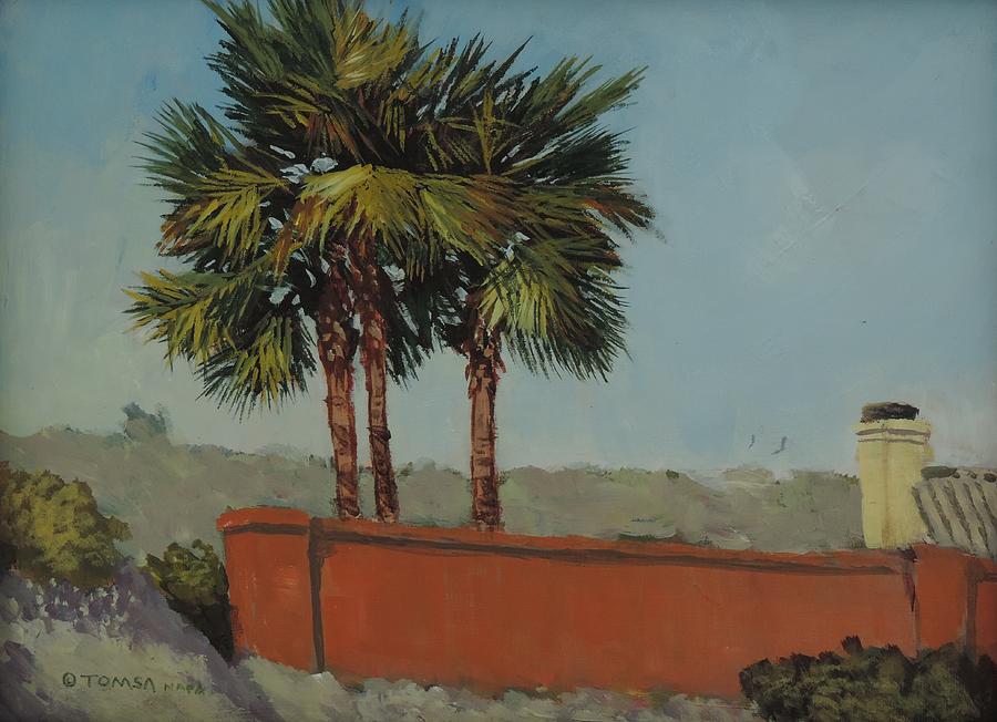 Backyard Palms - Art by Bill Tomsa  by Bill Tomsa