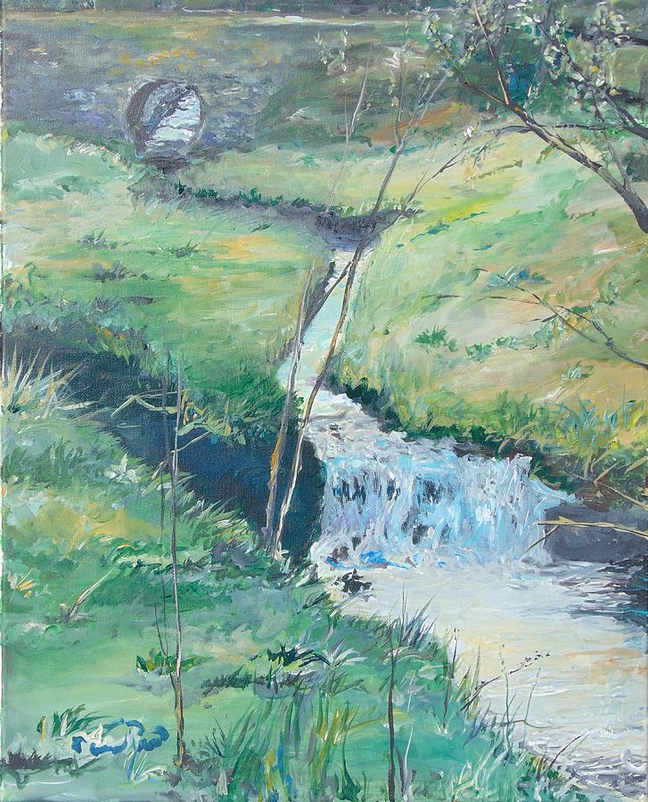 Landscape Painting - Backyard Stream by David Pitts