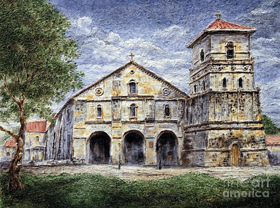 Architecture Painting - Baclayon Church by Joey Agbayani