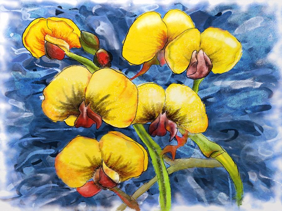 Bacon and Eggs Abstract Wildflowers Digital Art by Lorraine Kelly