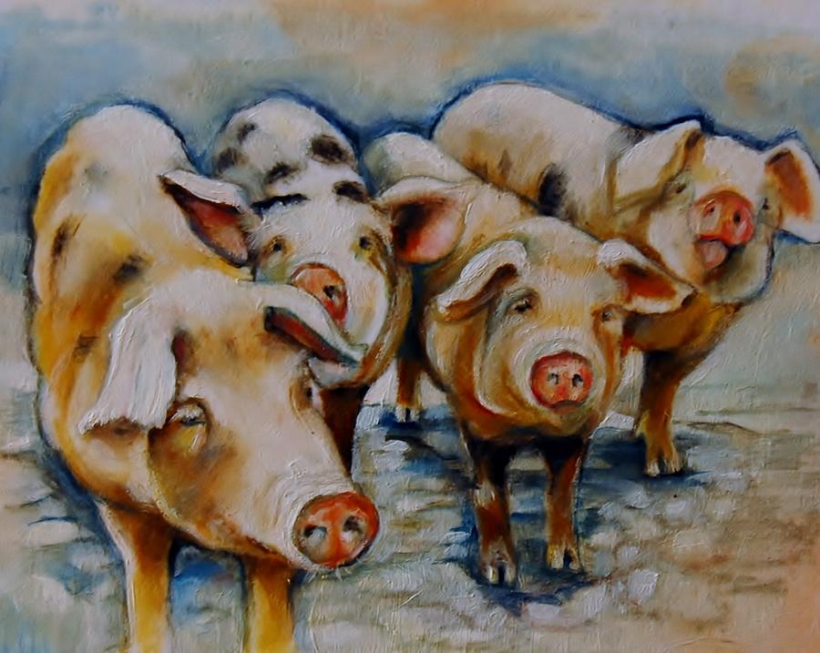 Bacon Beauties Painting by Jean Cormier