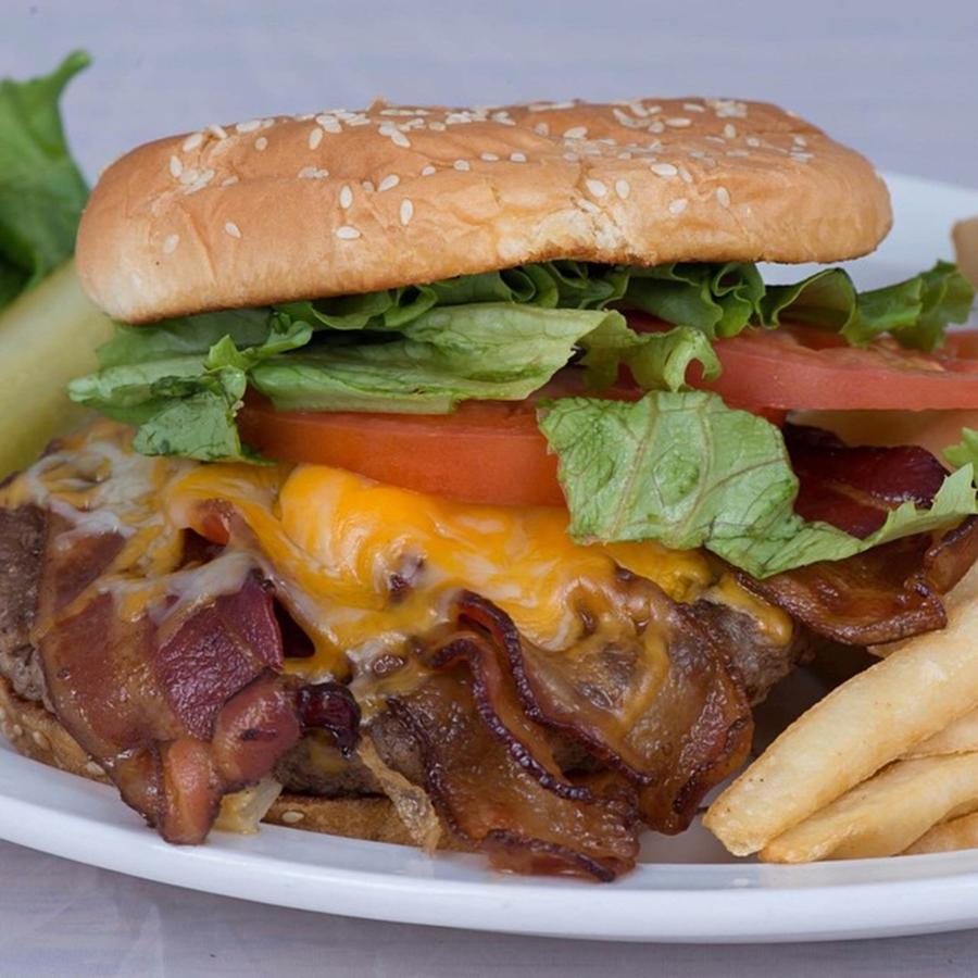 Hamburger Photograph - Bacon Cheeseburger and Fries by Michael Moriarty