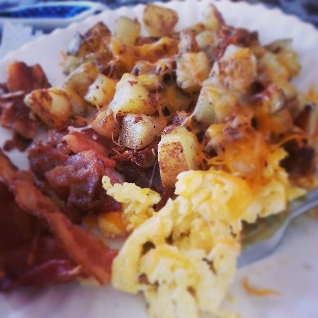 Greasy Photograph - Bacon, Fried Potatoes And Scrambled by Ashleigh Jenkinson