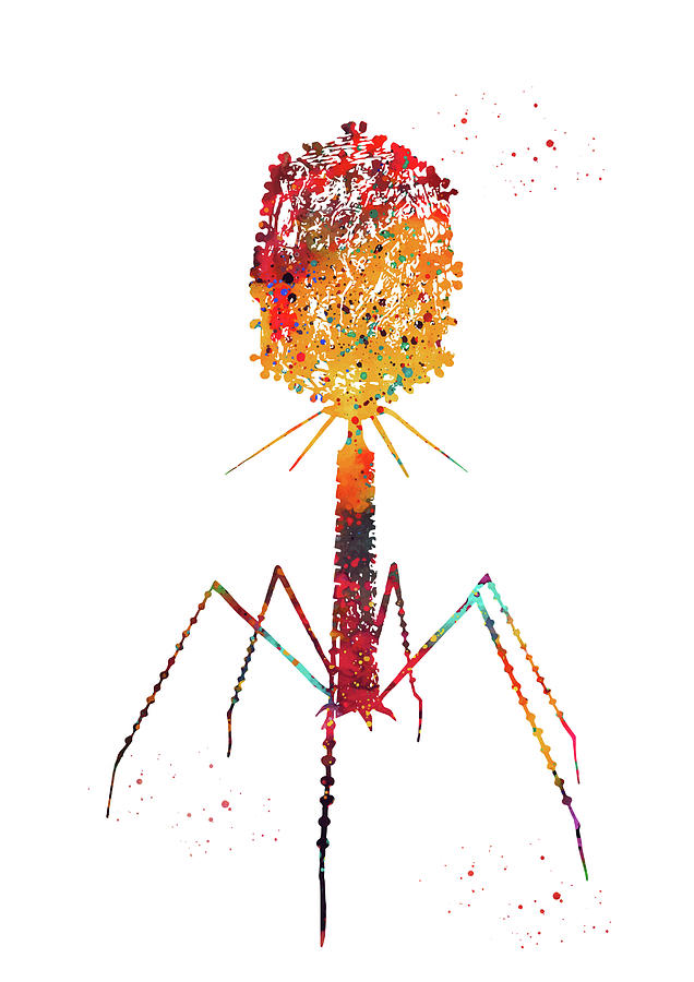 Bacteriophage Digital Art by Erzebet S - Pixels