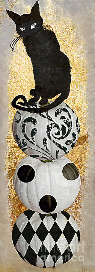 Bad Cat Halloween Painting by Mindy Sommers