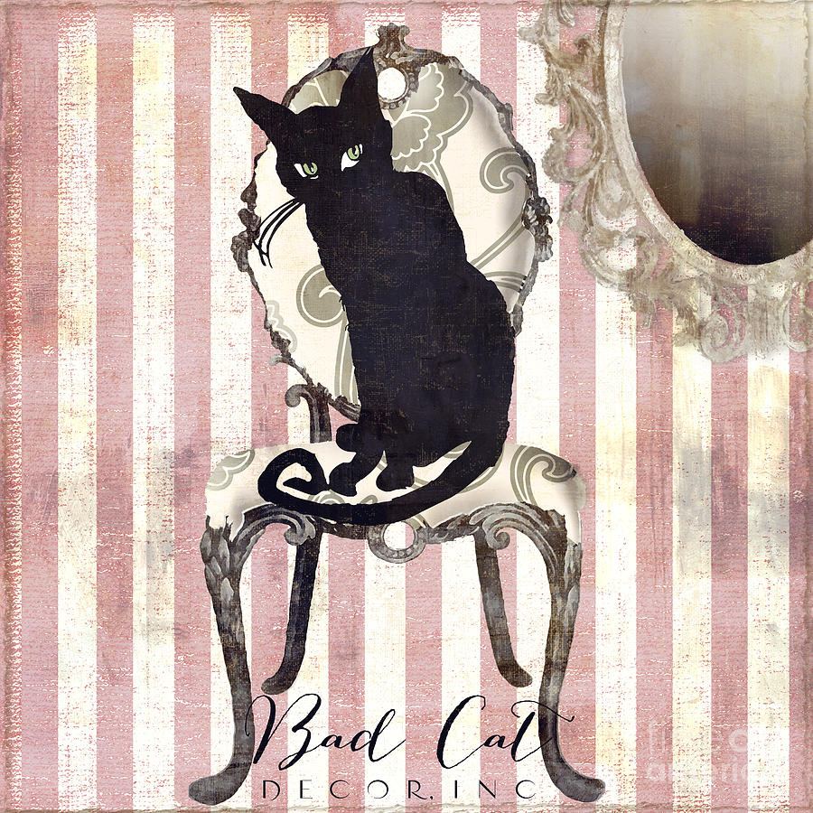 Black Cat Painting - Bad Cat II by Mindy Sommers