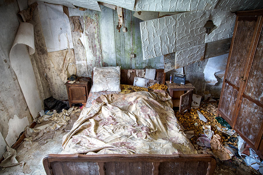 Bad dream bedroom - abandoned house  Photograph by Dirk Ercken