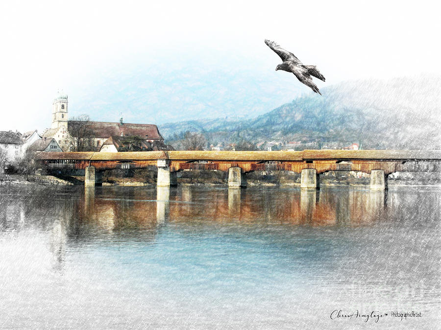 Bad Sackingen on the Rhine Painting by Chris Armytage