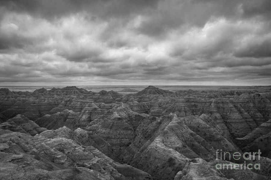 Badlands BW Photograph by Michael Ver Sprill