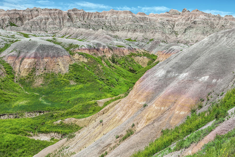 Badlands Canyons and Valleys Photograph by John M Bailey