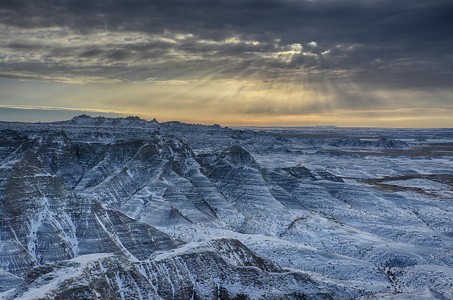 Badlands in Winter Photograph by Joshua Sharf