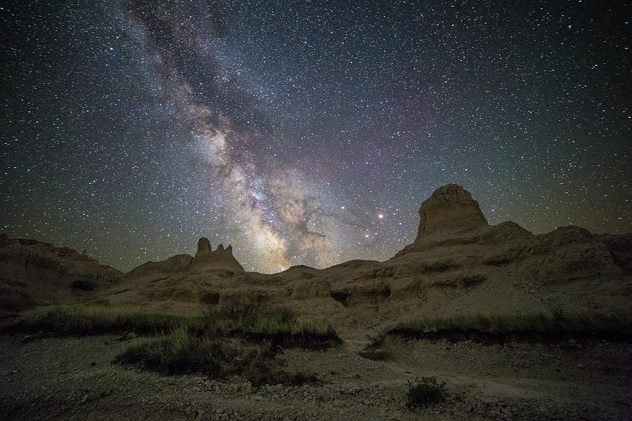Badlands Milky Way Happy Astronomy Day Photograph by Aaron J Groen