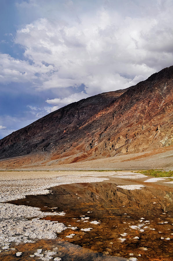 Badwater Basin Reflections Death Valley Portrait Photograph by Kyle Hanson