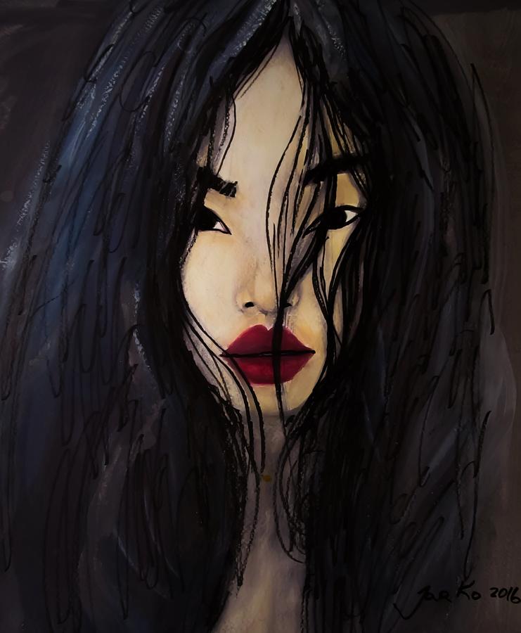 Bae Yoon Young at backstage Painting by Jarko Aka Lui Grande