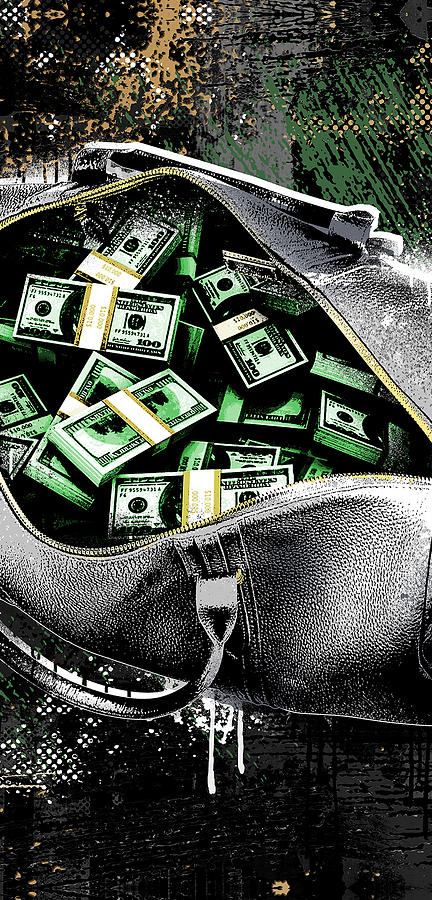 Stacks Digital Art - Bag-O-Money by Canvas Cultures