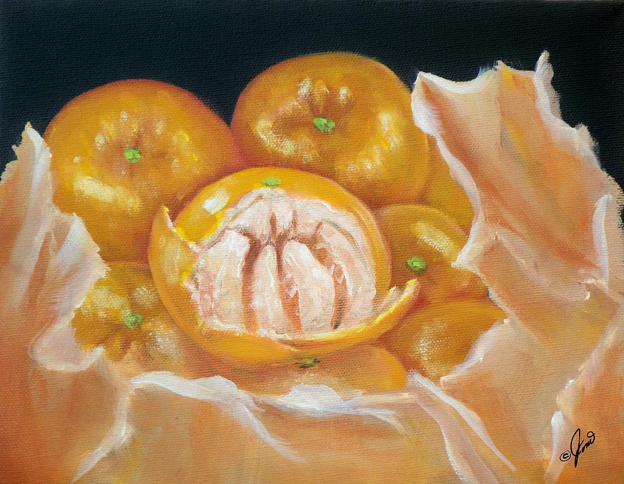 Bag of Oranges Painting by Joni McPherson
