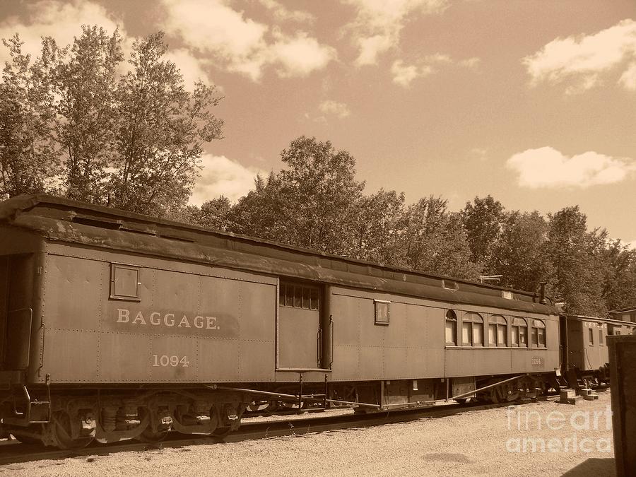 Train Photograph - Baggage Car by Charles Robinson