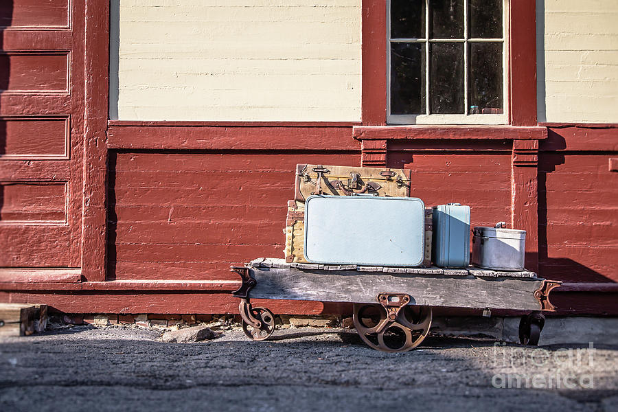 Baggage Cart at an Old Train Station Photograph by Edward Fielding