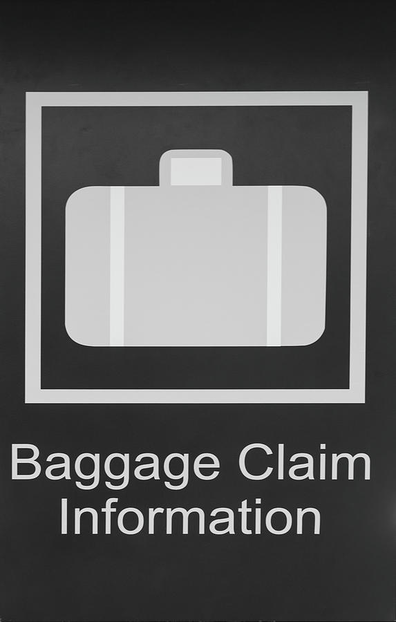 Sign Photograph - Baggage Claim sign by Steve Gadomski