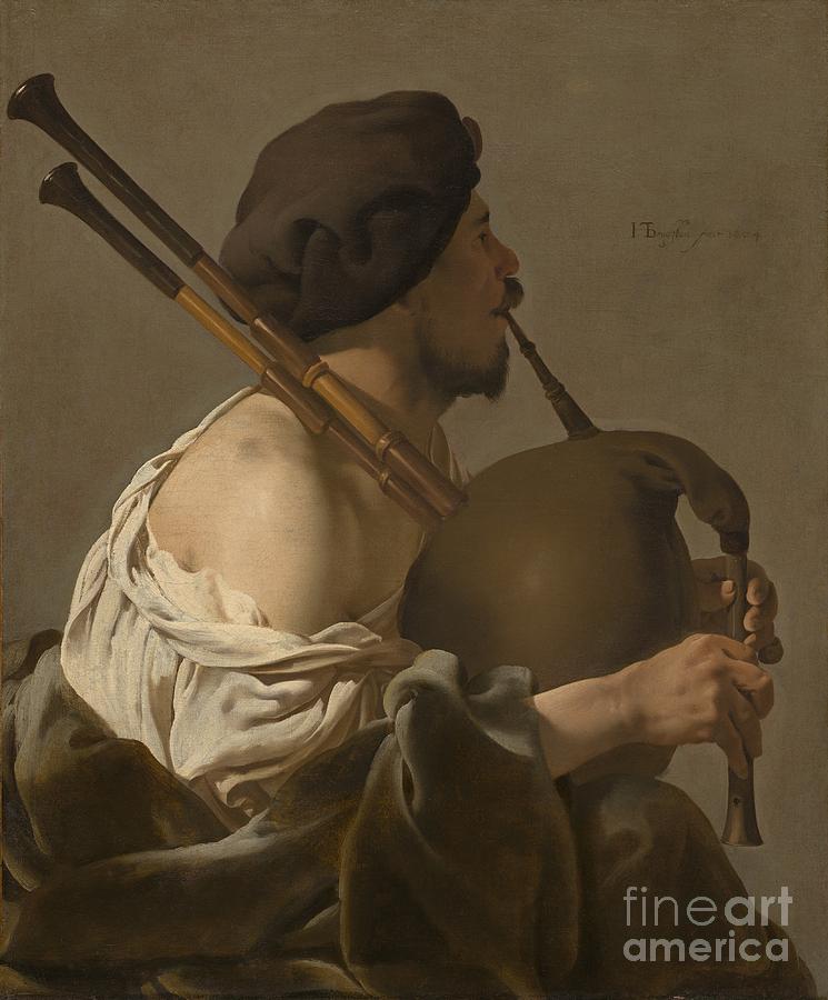 Bagpipe Player Painting by Hendrick Ter Brugghen