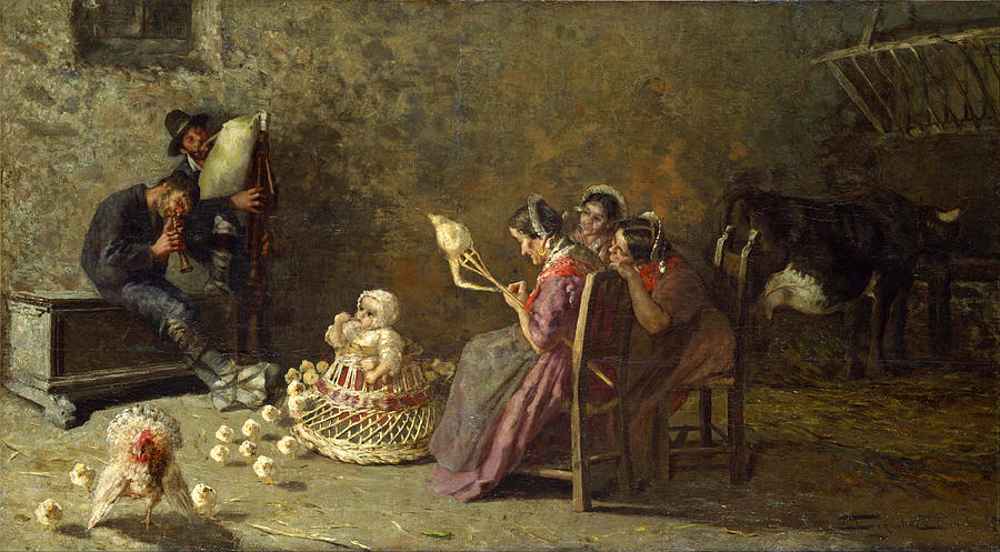 Bagpipers of Brianza Painting by Giovanni Segantini Bagpipers of Brianza Painting by Giovanni Segantini