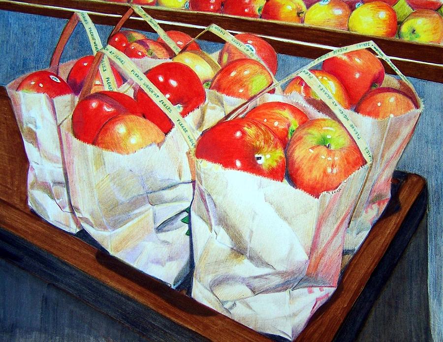 Bags of Apples Mixed Media by Constance Drescher