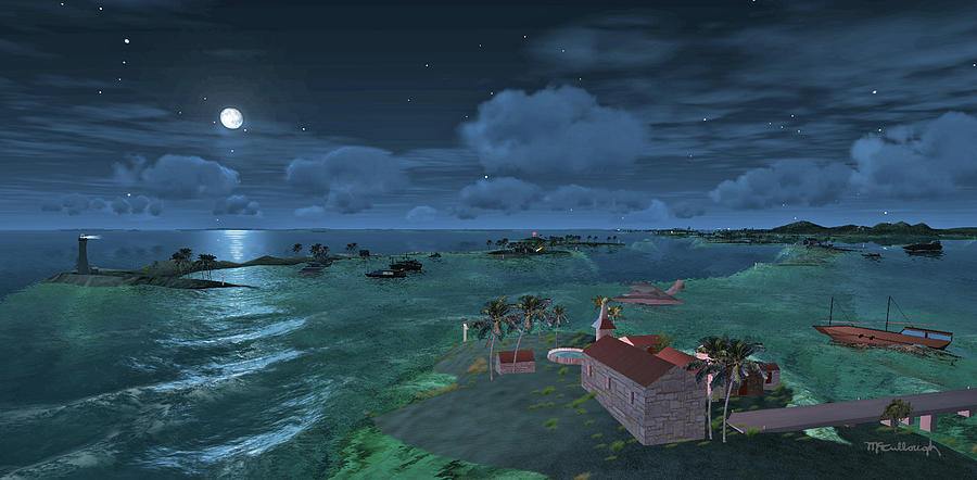 Bahamas in the Moonlight Digital Art by Duane McCullough