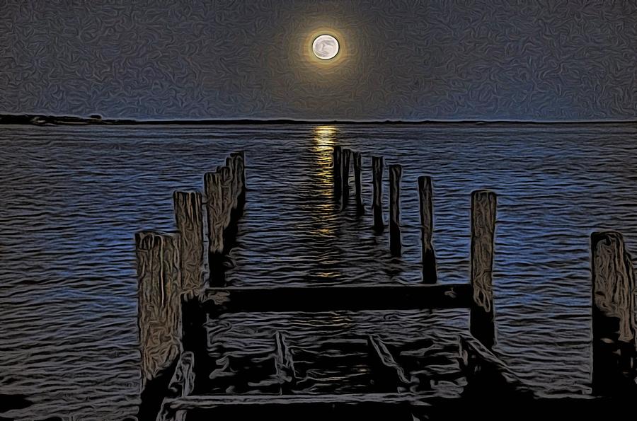 Bahamas Nocturne Woodblock  Photograph by Steven Richman