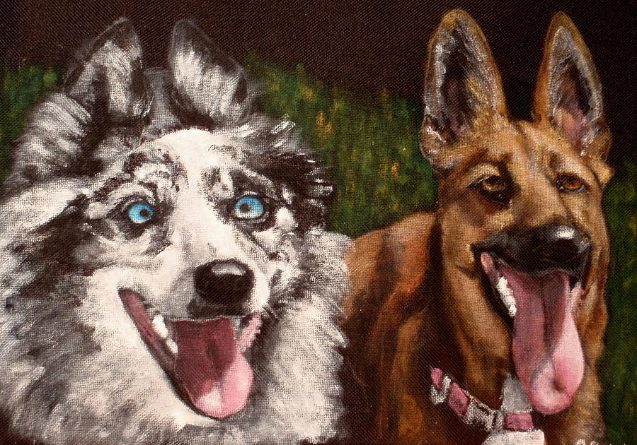 Bailey and Amber Painting by Carol Russell