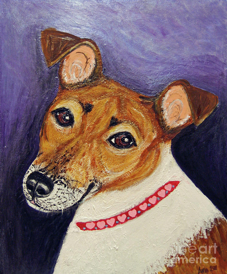 Bailey Terrier Mix Painting by Ania M Milo