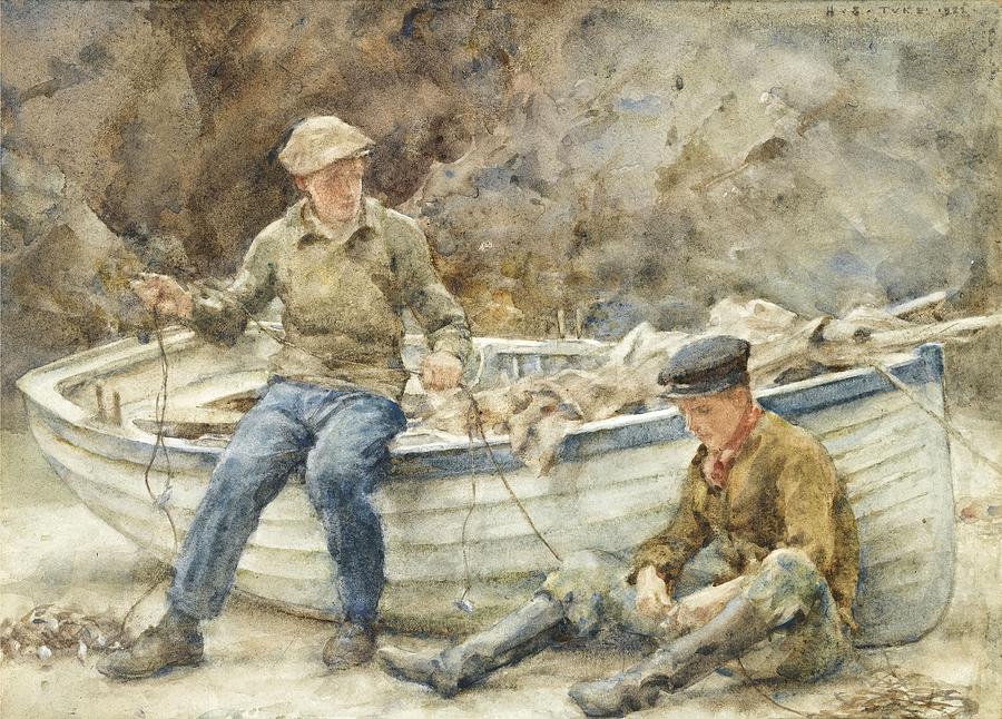 Henry Scott Tuke Painting - Bailing A Spiller by Henry Scott Tuke