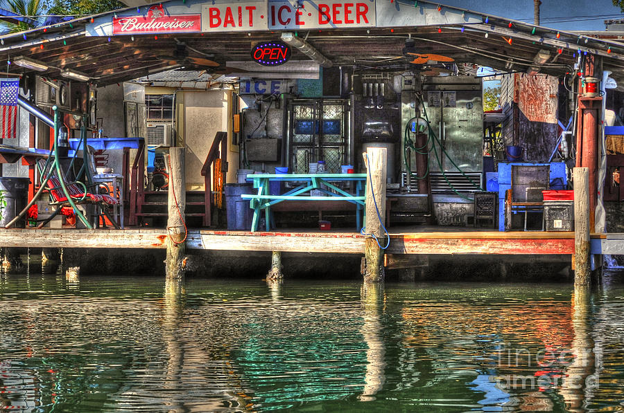 Bait Ice  Beer shop on bay Photograph by Dan Friend