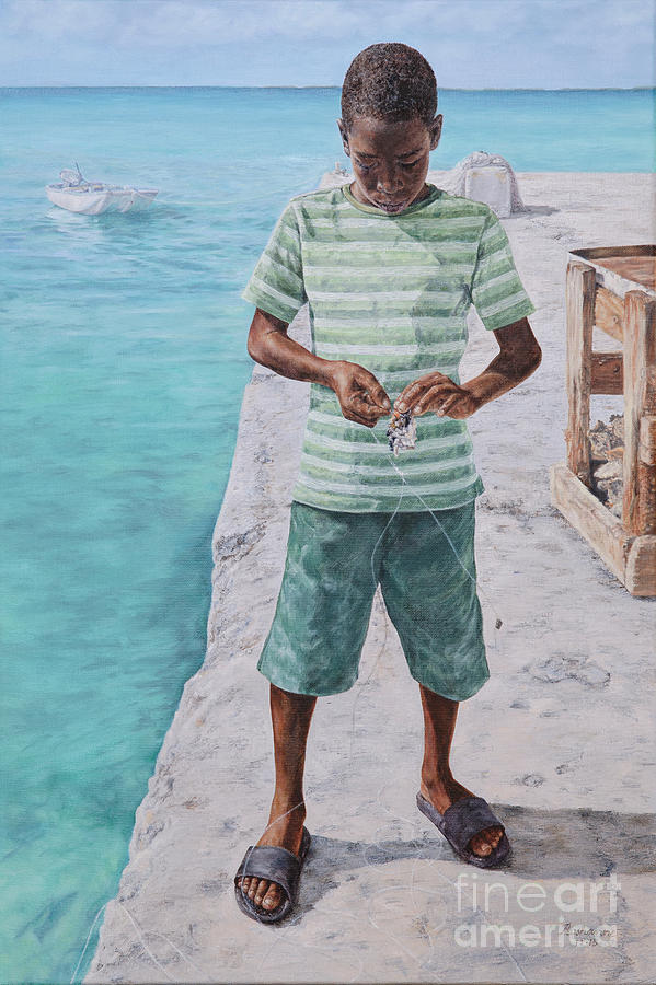 Baiting Up Painting by Roshanne Minnis-Eyma