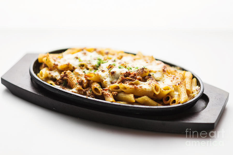Baked Penne Pasta With Meat And Cheese Photograph by JM Travel Photography