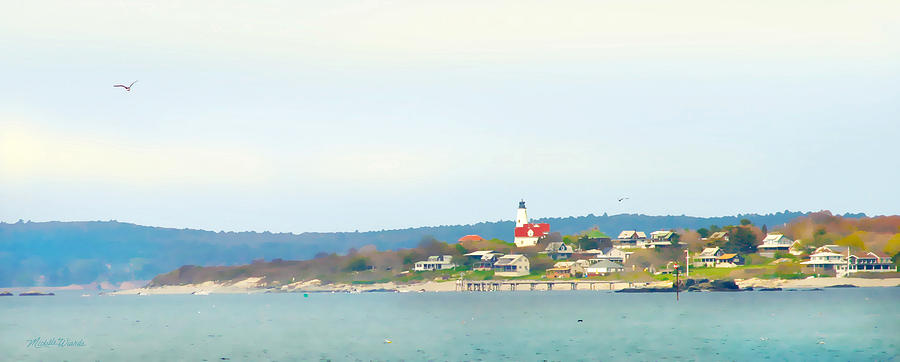 Salem Digital Art - Bakers Island Lighthouse by Michelle Constantine