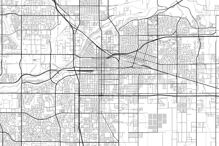 Bakersfield California USA Light Map Digital Art by Jurq Studio - Fine ...