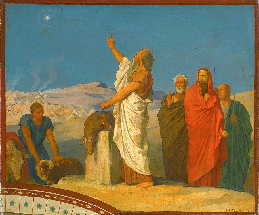 Balaams Prophecy of Christ as Star and Sceptre Painting by Jean-Hippolyte Flandrin