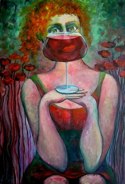 Wine Painting - Balance by Elisheva Nesis
