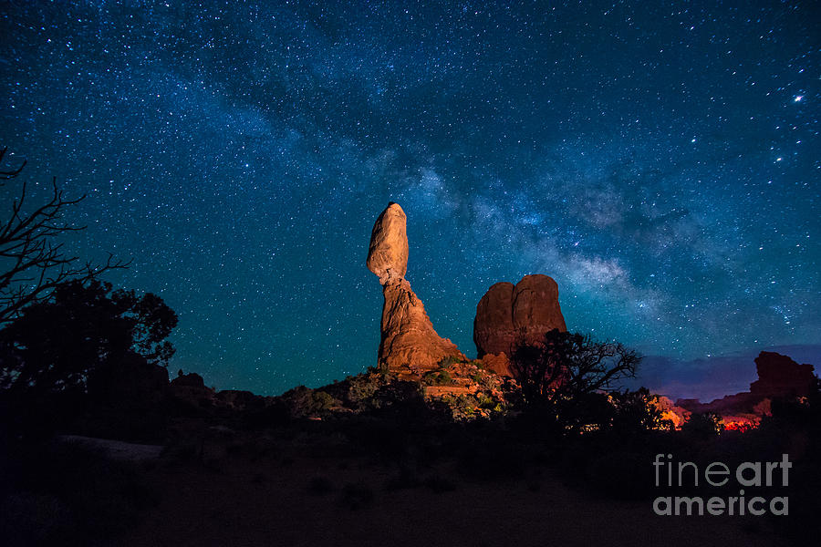 Balanced Rock and Milky Way at Night  Photograph by Gary Whitton