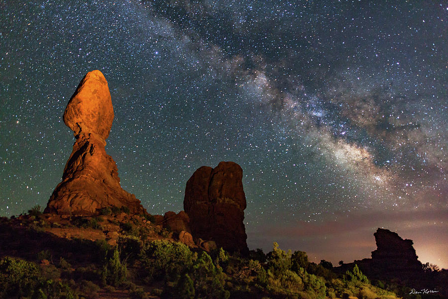 Balanced Rock and Milky Way Photograph by Dan Norris